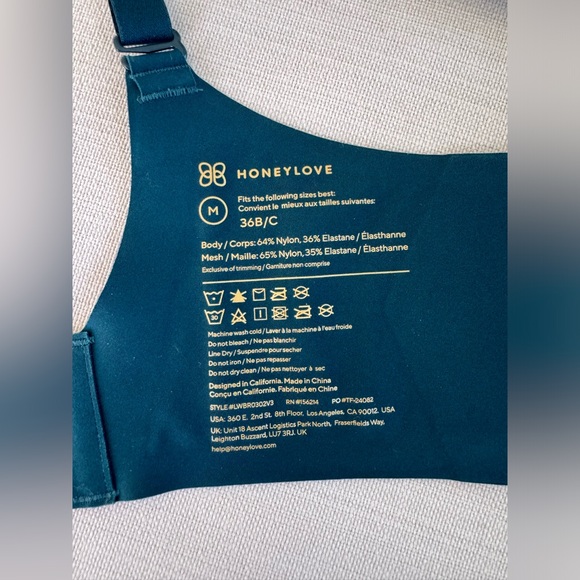 Honeylove Crossover Wire Free Seamless Convertible Comfort Bra Teal Sz M 36B/C - Picture 7 of 7